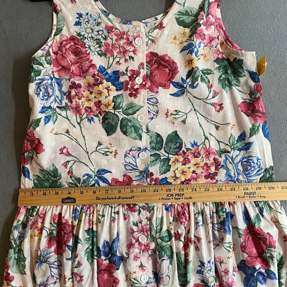 Vtg 80s 90s NOS Brights Creek Cottage Garden Midi Dress Romantic Boho 14? Floral - Picture 16 of 16